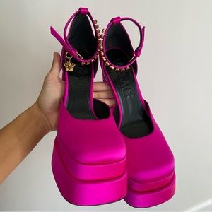Versace Satin Platform Pumps